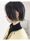 インナーカラーでシークレットカラーを☆切りっぱなしボブで◎