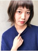 外ハネボブ☆ショートバング☆透明感アッシュ