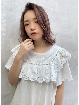 マリアバイアフロート(Maria by AFLOAT) 【shige】耳掛けウエーブパーマフォギーベージュスリークボブ