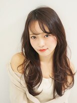 ジーナ 福岡天神(Zina)&nbsp;セシルカットフリンジウェーブx大人かわいい前髪ココアブラウン