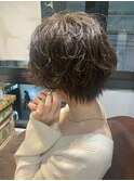 30代40代50代越谷/ショートパーマ×オリーブベージュカラー