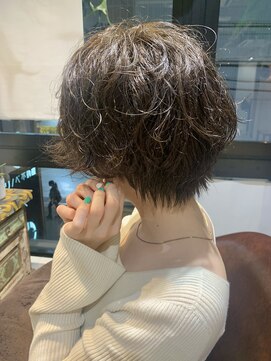 ナルヘアー 越谷(Nalu hair) 30代40代50代越谷/ショートパーマ×オリーブベージュカラー
