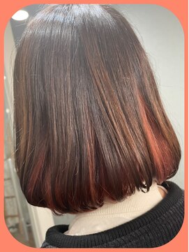 エチュード 肩上ボブ　インナーカラー