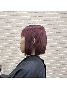 アボックス(abox) 地毛風ストレート×インナーカラー／ピンクラベンダー×ブラック