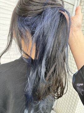 ヘアーエポック(hair epoque) 透け感春夏インナーカラー☆ブルーくすみカラー