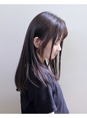 ミディアムロング×ナチュラルブラウン