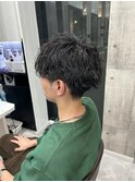 波巻きパーマ