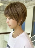 ショート/顔まわり/丸み/縮毛矯正/立川