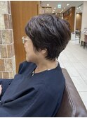大人ショート　耳かけショート　骨格補正カット　