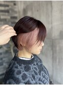 インナーカラー　ピンク