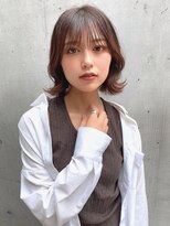 フェイスレイヤー くびれヘア 韓国ボブ 透けバング フレンチボブ