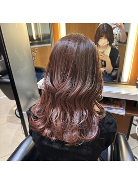 六本木美容室 白金店 ピンクカラーグラデーション