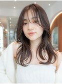 20代30代大人かわいい/小顔レイヤーカット/グレージュ