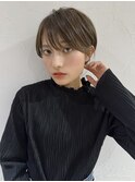 前髪あり耳掛け丸みくびれショートボブ20代30代40代50代(蘭)