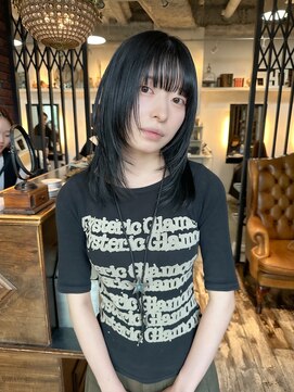 トレンチ(TRENCH) 《TRENCH  おつじ》レイヤー ブルーブラック 前髪