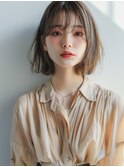 【ボブスタイル】軽めな切りっぱなしボブ