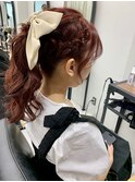 高めポニーと編み込みヘアアレンジ　美由紀#八王子