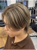 バレイヤージュミルクティーセンターパート