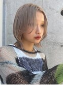 渋谷ブリーチカラータッセルボブ顔周りレイヤー切りっぱなしボブ