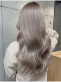 ロング ブリーチ ハイトーン シルバーグレージュ ダブルカラー