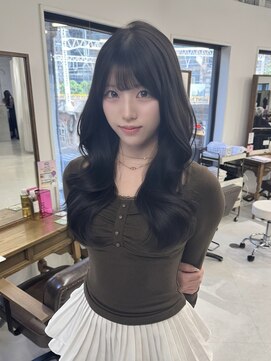 ハピネス 梅田茶屋町店(HAPPINESS) 韓国ヘア/レイヤーカット/顔周り/ブリーチなしオリーブベージュ