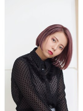 エアー 福岡(AIR) ［air FUKUOKA］チェリーピンク系カラーのワンレンスタイル