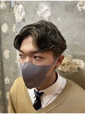 センターパートニュアンスパーマメンズマッシュパーマ札幌大通