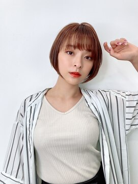 ディレクト 新宿(Direct) 丸みショート×コーラルピンク☆