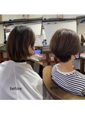 メリハリくせ毛ショート大人ナチュラル【カミケン方木田店】