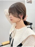 韓国×顔まわりカット×レイヤーカット×グレージュ