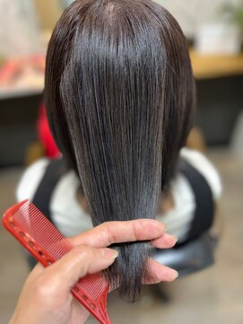 ヘアーカルチャー 小倉台店 HAIR CULTURE ミディアムストレートパープルアッシュ30代40代50代