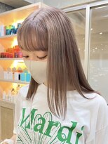 ダブルカラーインナーカラーミルクティーベージュローライト韓国
