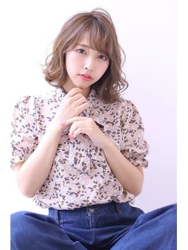 オーロ 緑地公園店(ORO) 20代30代40代50代斜めバング前髪ピンクベージュマチルダボブ