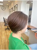 きれいめショートボブ　流しバング