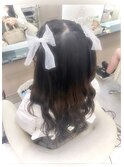 ハーフツインリボン☆