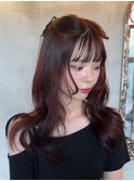 透明感カラー/レッドブラウン/レイヤーロング/ENTER 天神店