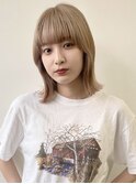 ミルクティーベージュケアブリーチダブルカラーミルクティーボブ