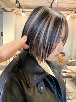 ルーム(Loom.)&nbsp;デザインカラーコントラストハイライト切りっぱなしボブ