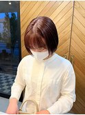 ピンクブラウン/顎ラインボブ/ミニボブ