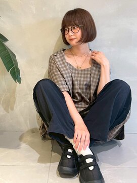 シェール(cher) ショート/ぱつっとボブ/顔まわりカット/ブラウン