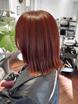 ラレイ ハラジュク(Lalei harajuku) 【白石】ブリーチなし赤髪ワインレッド暖色艶カラー原宿