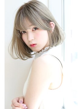 ロゼ 茨木(Rose) 【Rose/茨木】パールベージュ_グレージュ_切りっぱなしボブ