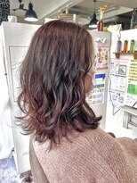 ハナビ(hanabi) 髪質改善　レッド系　グラデーション　ミディアム