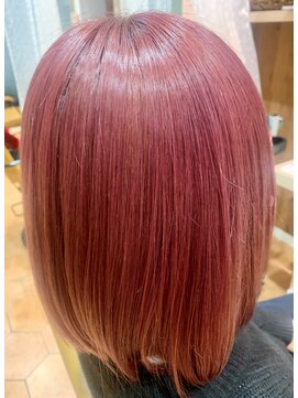 アズールサン 草加西口店(azule-sun) ボブ　ブリーチカラー　ピンク