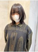 ウルフ/ボブ/ミディアム/黒髪/レイヤー/顔まわりウルフ