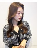 韓国前髪顔周りロング×デザインカラー[心斎橋/髪質改善]