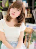 斜めバング大人かわいい小顔ふんわり巻きc5川口20代30代40代