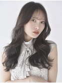 くびれロング シースルーバング サイドバング 韓国風 小顔ヘア