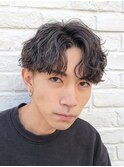 波巻きスパイラルパーマツイストマッシュメンズヘア韓国コンマ
