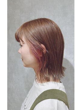 リスプレンデレブロレット risplendere BroLetto 切りっぱなしボブ×ピンクインナーカラー